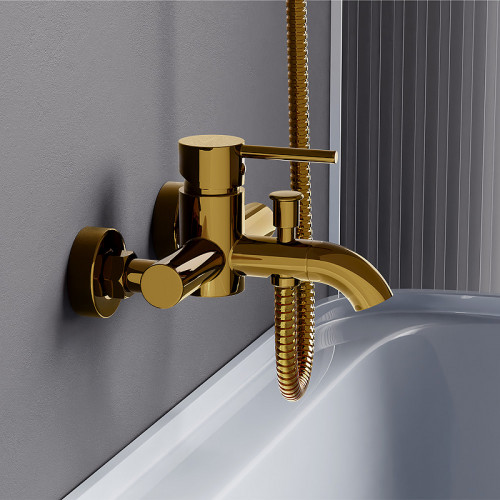 Смеситель для ванны Damixa Scandinavian Pure 361000600 Золото латунь на стену