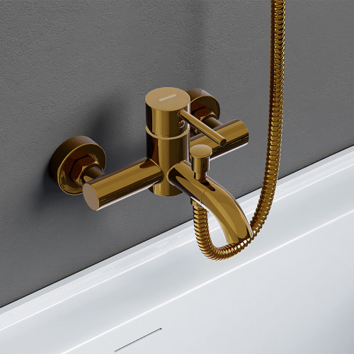 Смеситель для ванны Damixa Scandinavian Pure 361000600 Золото латунь на стену