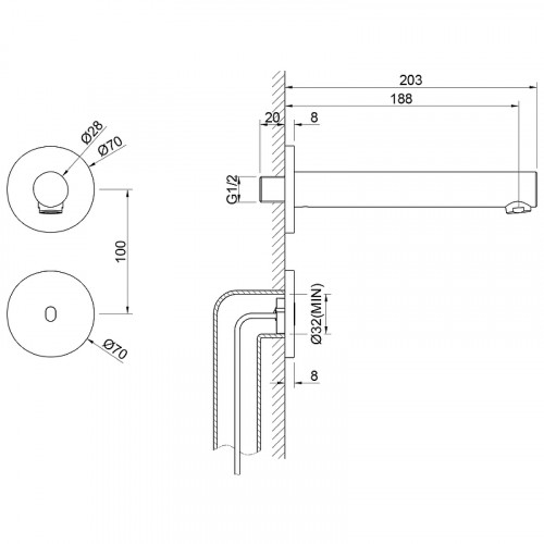 Смеситель для раковины Timo Saona 2373/03SM Черный матовый латунь встраиваемый