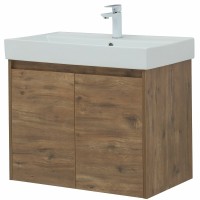 Тумба с раковиной Aquanet Nova Lite 75 302528 подвесная Дуб рустикальный МДФ / ЛДСП