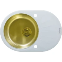 Кухонная мойка Seaman Eco Glass SMG-730W-Gold.B Золото нержавеющая сталь встраиваемый