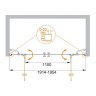 Душевая дверь Cezares Elena 200 ELENA-W-B-22-200-C-Cr профиль Хром стекло прозрачное