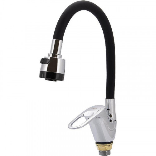 Смеситель для кухни Ekko E4105+E65 Хром Черный