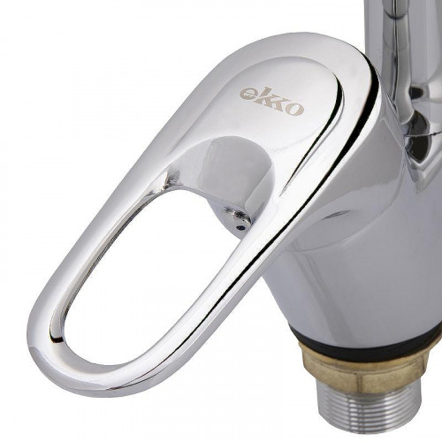 Смеситель для кухни Ekko E4105+E65 Хром Черный