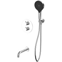 Смеситель для ванны Whitecross Y brushed nickel YSET10TOPNIB с термостатом Брашированный никель латунь встраиваемый