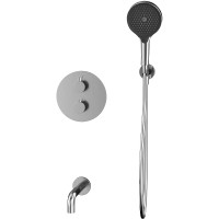 Смеситель для ванны Whitecross Y brushed nickel YSET10TOPNIB с термостатом Брашированный никель латунь встраиваемый