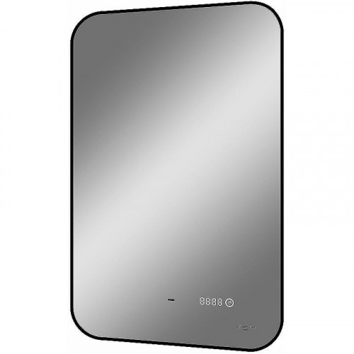 Зеркало Reflexion Black View 500х700 RF4001BV с подсветкой Черное с бесконтактным выключателем, диммером и часами