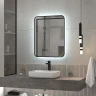 Зеркало Reflexion Black View 500х700 RF4001BV с подсветкой Черное с бесконтактным выключателем, диммером и часами