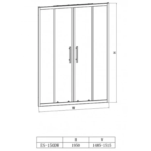 Душевая дверь Esbano ES-150DW 150 ESDN150DW профиль Хром стекло прозрачное