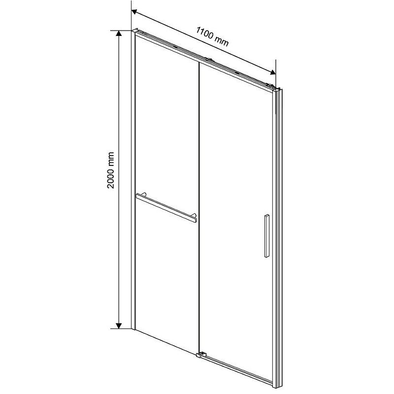 Душевая дверь Vincea Slim Soft 110 VDS-1SS110CLGM профиль Вороненая сталь стекло прозрачное