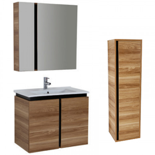 Шкаф пенал Creavit Verti 35 VE2131.01.VV подвесной Орех МДФ / ЛДСП