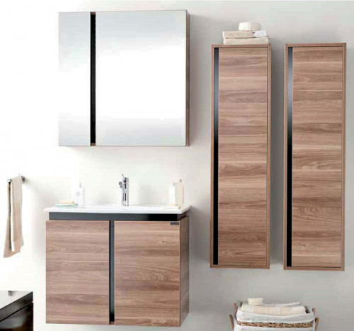 Шкаф пенал Creavit Verti 35 VE2131.01.VV подвесной Орех МДФ / ЛДСП