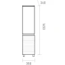 Шкаф пенал Brevita Dakota 35 R DAK-050350-19/02П Черный кварц Дуб Галифакс олово МДФ / ЛДСП
