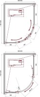 Душевой уголок BelBagno Uno 120х90 UNO-195-RH-2-120/90-C-Cr профиль Хром стекло прозрачное