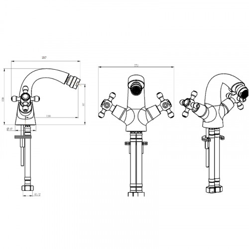 Смеситель для биде Boheme Medici Presente 316 Бронза латунь