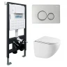 Комплект унитаза с инсталляцией Abber Bequem AC1131TC-AC0105-AC0121 цвет Белый с сиденьем Микролифт