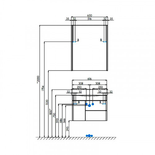 Зеркальный шкаф Aquaton Беверли 65 1A237002BV010 Белый глянец МДФ / ЛДСП, стекло