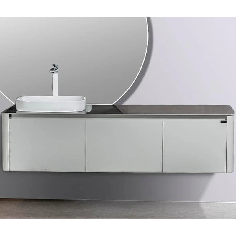 Тумба с раковиной Black&White Universe U915.1600L 160 L 9151600 подвесная Glossy light grey МДФ / ЛДСП