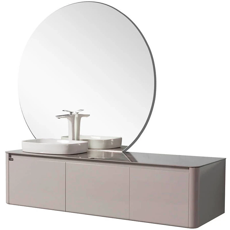 Тумба с раковиной Black&White Universe U915.1600L 160 L 9151600 подвесная Glossy light grey МДФ / ЛДСП