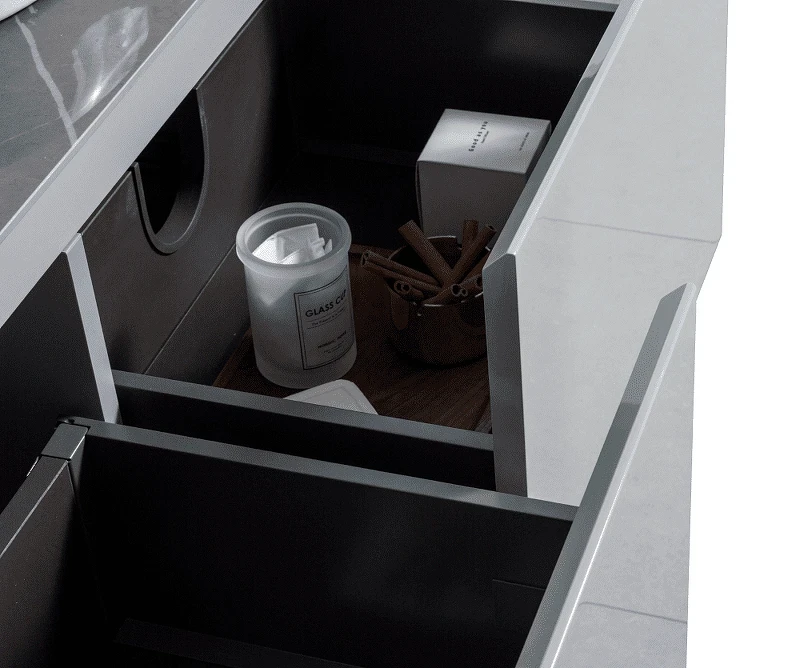 Тумба с раковиной Black&White Universe U915.1600L 160 L 9151600 подвесная Glossy light grey МДФ / ЛДСП
