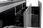 Тумба с раковиной Black&White Universe U915.1600L 160 L 9151600 подвесная Glossy light grey МДФ / ЛДСП