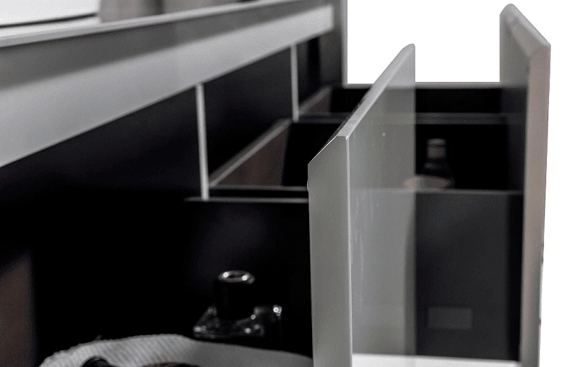 Тумба с раковиной Black&White Universe U915.1600L 160 L 9151600 подвесная Glossy light grey МДФ / ЛДСП