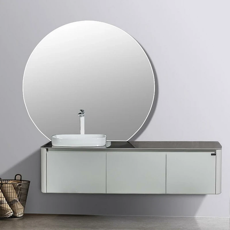 Тумба с раковиной Black&White Universe U915.1600L 160 L 9151600 подвесная Glossy light grey МДФ / ЛДСП