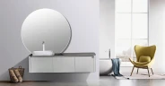 Тумба с раковиной Black&White Universe U915.1600L 160 L 9151600 подвесная Glossy light grey МДФ / ЛДСП