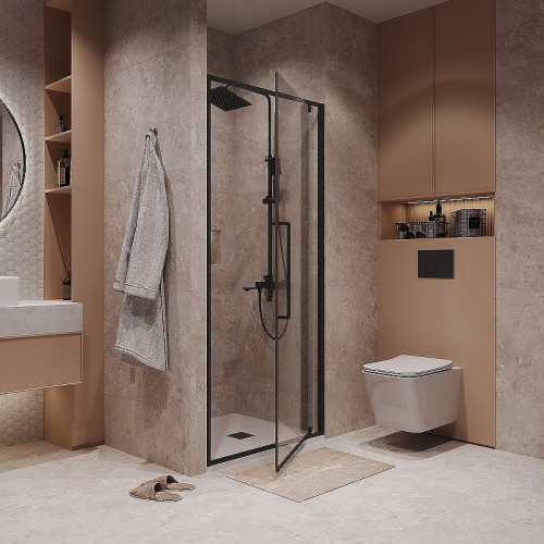 Душевая дверь Niagara Nova 100 NG-85-10AB профиль Черный матовый стекло прозрачное