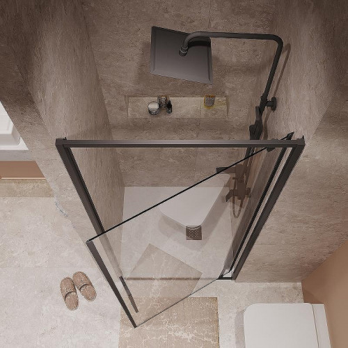 Душевая дверь Niagara Nova 100 NG-85-10AB профиль Черный матовый стекло прозрачное