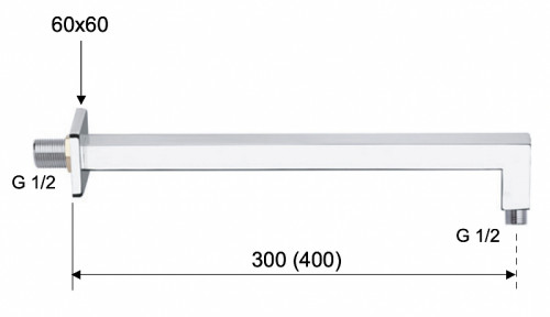 Кронштейн для верхнего душа Remer 348S30BG цвет Золото брашированное