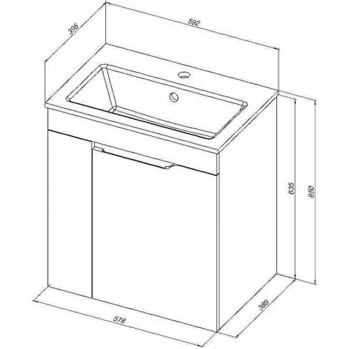 Тумба под раковину Aquanet Практика 60 330453 подвесная Белая матовая
