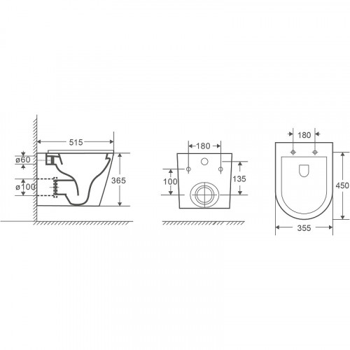 Унитаз WeltWasser Salzbach 043 MT-GR 10000010283 подвесной Серый матовый с сиденьем Микролифт фаянс подвесной