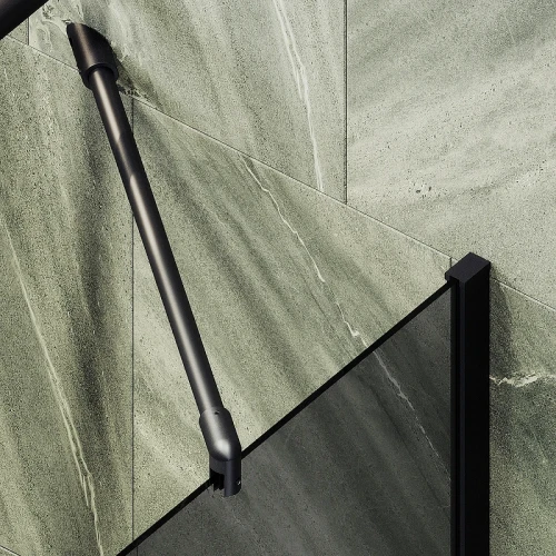Шторка на ванну Maybah Glass MGV-252-6ш 300x1400 в широком профиле Черный стекло графитовое