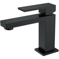 Смеситель для раковины Boheme Qubic 471-B Черный матовый латунь