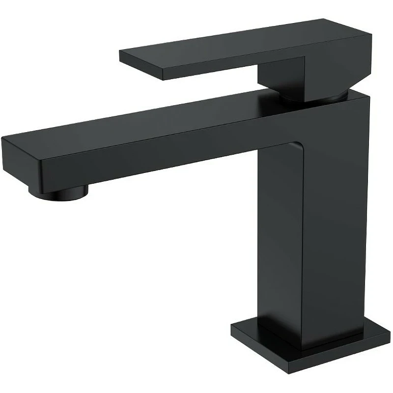 Смеситель для раковины Boheme Qubic 471-B Черный матовый латунь