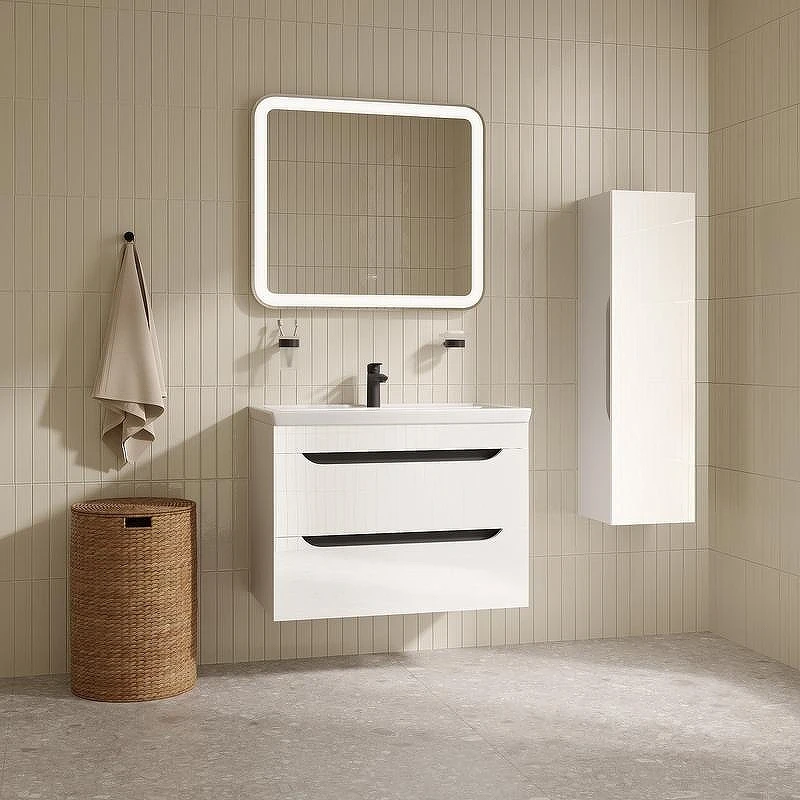 Тумба с раковиной Iddis Ray 80 RAY80W0i95K подвесная цвет Белый