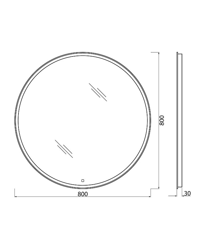 Зеркало BelBagno 80 SPC-RNG-800-LED-3000K-TCH с подсветкой с сенсорным выключателем