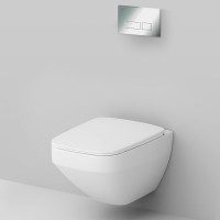 Комплект унитаза с инсталляцией AM.PM Inspire V2.0 FlashClean IS47051.50A1700 с сиденьем Микролифт и клавишей смыва Хром фарфор подвесной