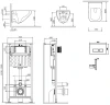 Комплект унитаза с инсталляцией AM.PM Inspire V2.0 FlashClean IS47051.50A1700 с сиденьем Микролифт и клавишей смыва Хром фарфор подвесной