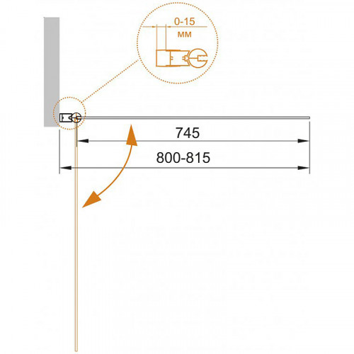 Шторка на ванну Cezares Eco 80 ECO-O-V-1-80/140-C-Cr профиль Хром стекло прозрачное