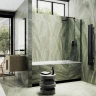 Шторка на ванну Maybah Glass MGV-65-6ш 900x1400 в широком профиле Черный стекло прозрачное