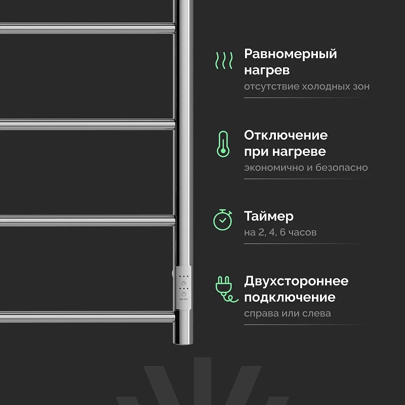 Электрический полотенцесушитель EWRIKA Сафо PN 100x50 4657819952240 цвет Хром