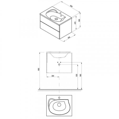 Тумба под раковину Ravak SD Rosa II 60 X000000924 подвесная Белая МДФ / ЛДСП
