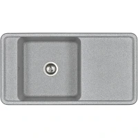 Кухонная мойка Aquaton Беллис 97 1A725132BS230 Серая искусственный камень (литьевой мрамор) встраиваемый