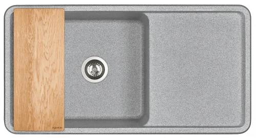 Кухонная мойка Aquaton Беллис 97 1A725132BS230 Серая искусственный камень (литьевой мрамор) встраиваемый