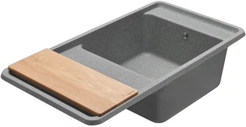 Кухонная мойка Aquaton Беллис 97 1A725132BS230 Серая искусственный камень (литьевой мрамор) встраиваемый