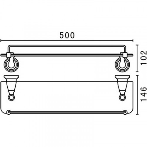 Стеклянная полка Art&amp;Max Bianchi AM-E-2611-Do Золото
