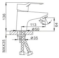 Смеситель для раковины Frap H63 F1063 Хром