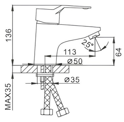 Смеситель для раковины Frap H63 F1063 Хром